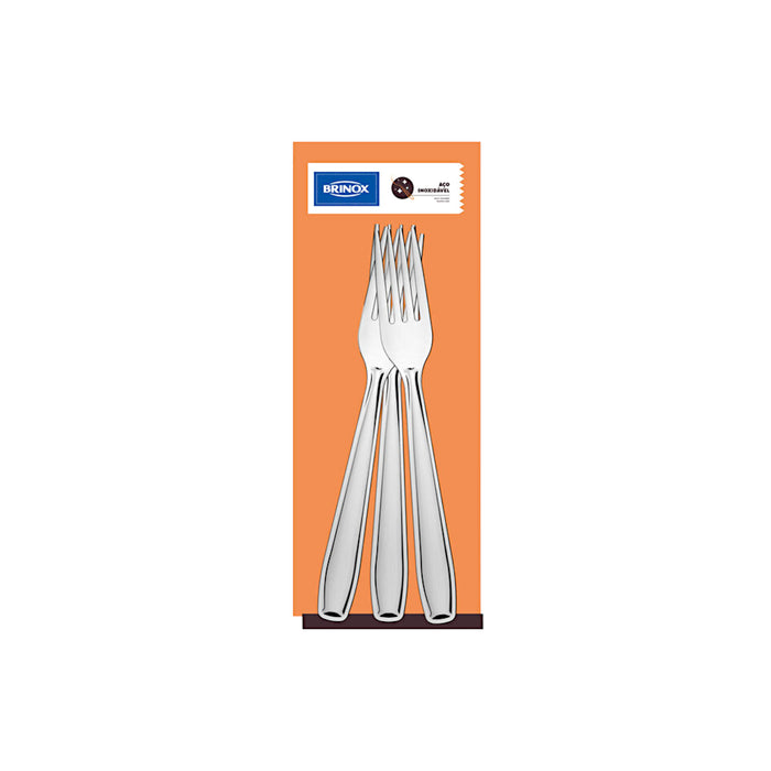 Tenedor De Mesa Brinox Milano Acero Inoxidable Set X 3 Piezas