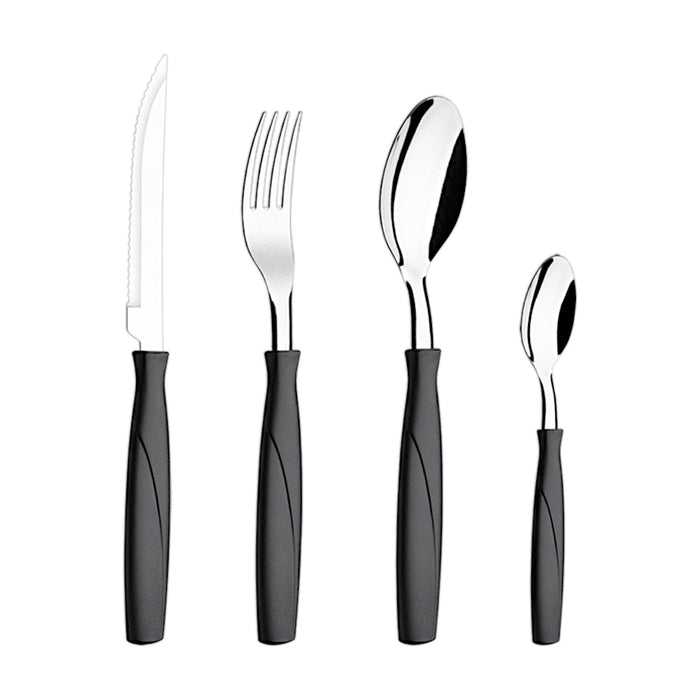 Cubiertos Brinox Set Negro Itaparica X 16 Piezas