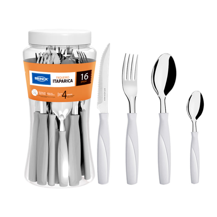 Cubiertos Set Brinox Gris Itaparica X 16 Piezas