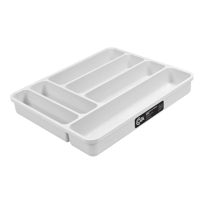 Organizador De Cubiertos Coza Con Tapa Blanco Perfect