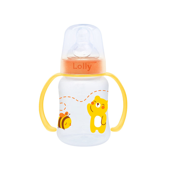 Biberón Lolly Boca Ancha Con Manija 3+ Naranja X 250Ml