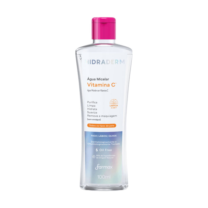 Agua Micelar Farmax Hidraderm Con  Vitamina C 5 En 1 X 100Ml