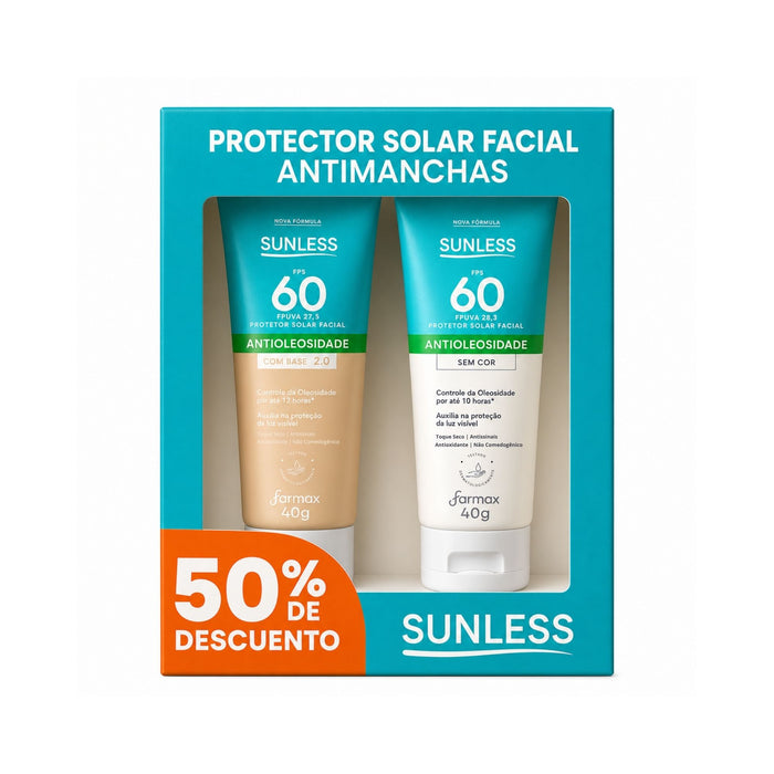 Set Protector Solar Facial Farmax Sunless Con Color Y Sin Color X 40G