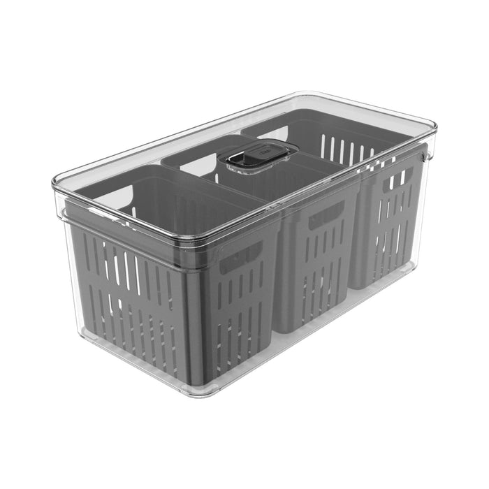 Organizador Ou Clear Fresh Con 3 Cestas 5L Negro