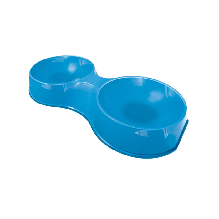 Comedero Plástico Doble Furacaopet Para Gato Azúl 190 Ml