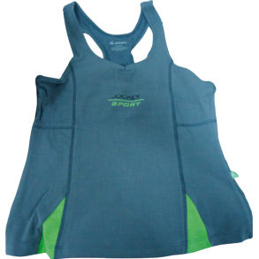 Jockey Top Deportivo Sport Color Gris Y Lima Talla Sxl