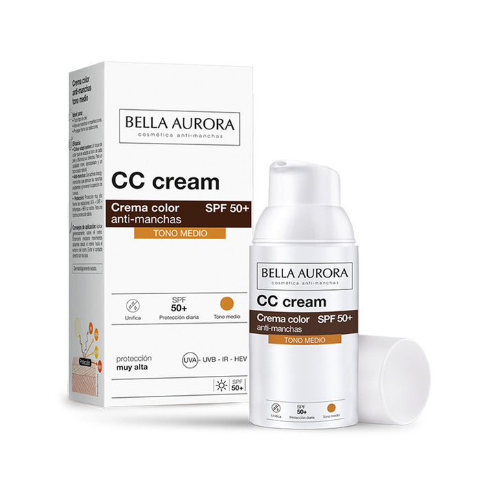 Pack Crema Spf 50+ Tono Medio Cc Cream + Neceser Bella Aurora