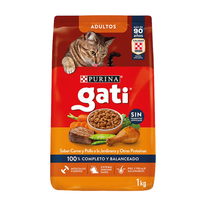 Alimento Purina Gati Sabor Carne Y Pollo X 1Kg