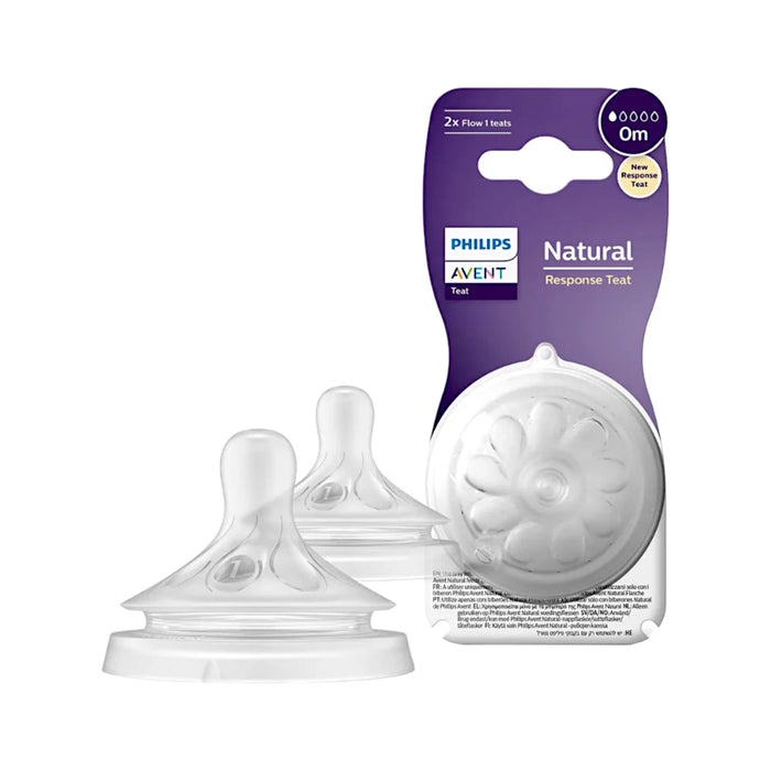 Tetina Natural Flujo 1 Respuesta Avent +0M X 2 Unidades