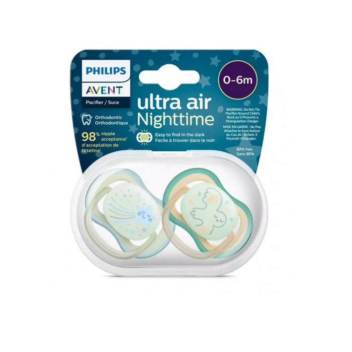 Chupete Avent Ultra Air Noche 0-6M Niño Scy376/18 X 2 Unidades