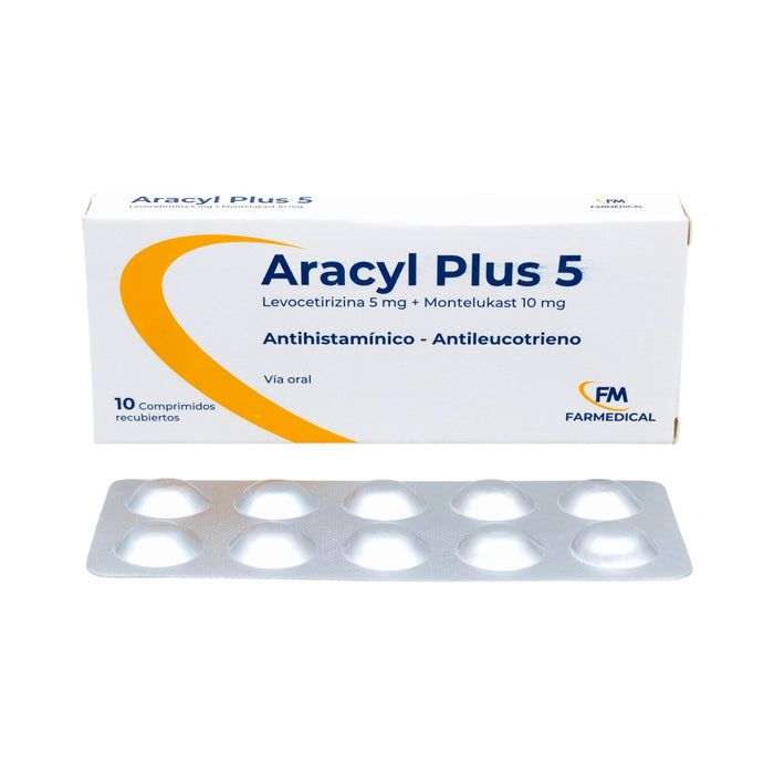 Aracyl Plus Montelukast Sodico 10Mg Levocetirizina Diclorhidrato 5Mg X Comprimido