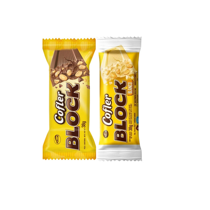 Pack Cofler Block Chocolate Blanco 38G + Chocolate 38G