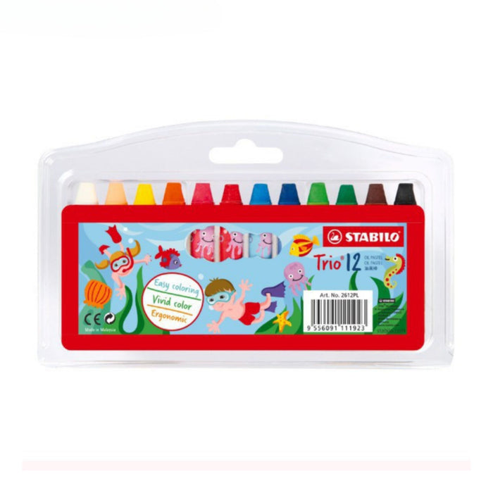 Crayones Oleos Stabilo Pastel Trio Estuche X 12 Colores