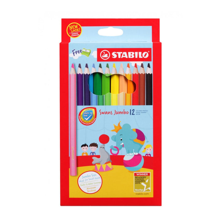 Colores Largos Stabilo Swans Jumbo Caja X 12 Unidades